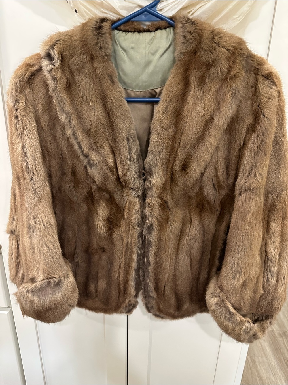 Vintage 1950’s/1960’s Genuine Mink Fur Cape-Style Jacket / Capelet